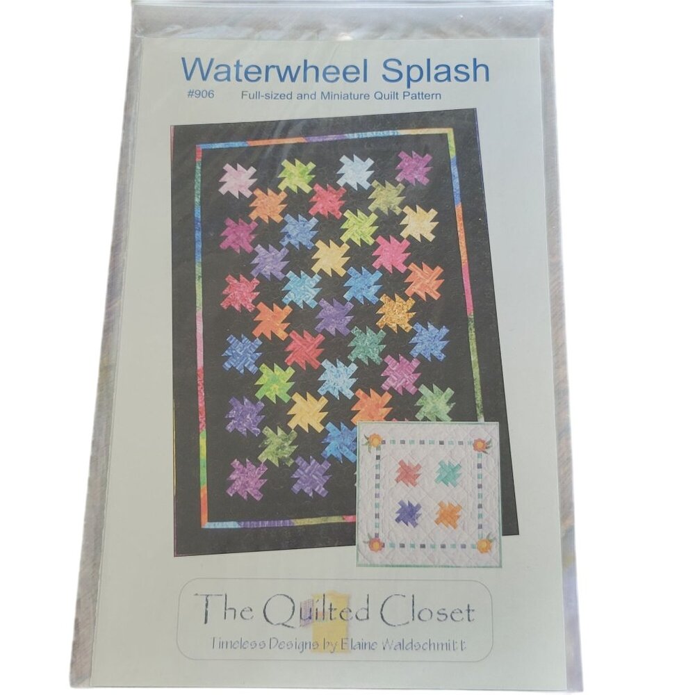 Waterwheel Splash Quilt Pattern By The Quilted Closet Large Mini Sizes